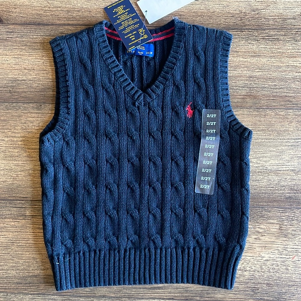 Polo Ralph Lauren 2T BLACK with tags Sweater Vest